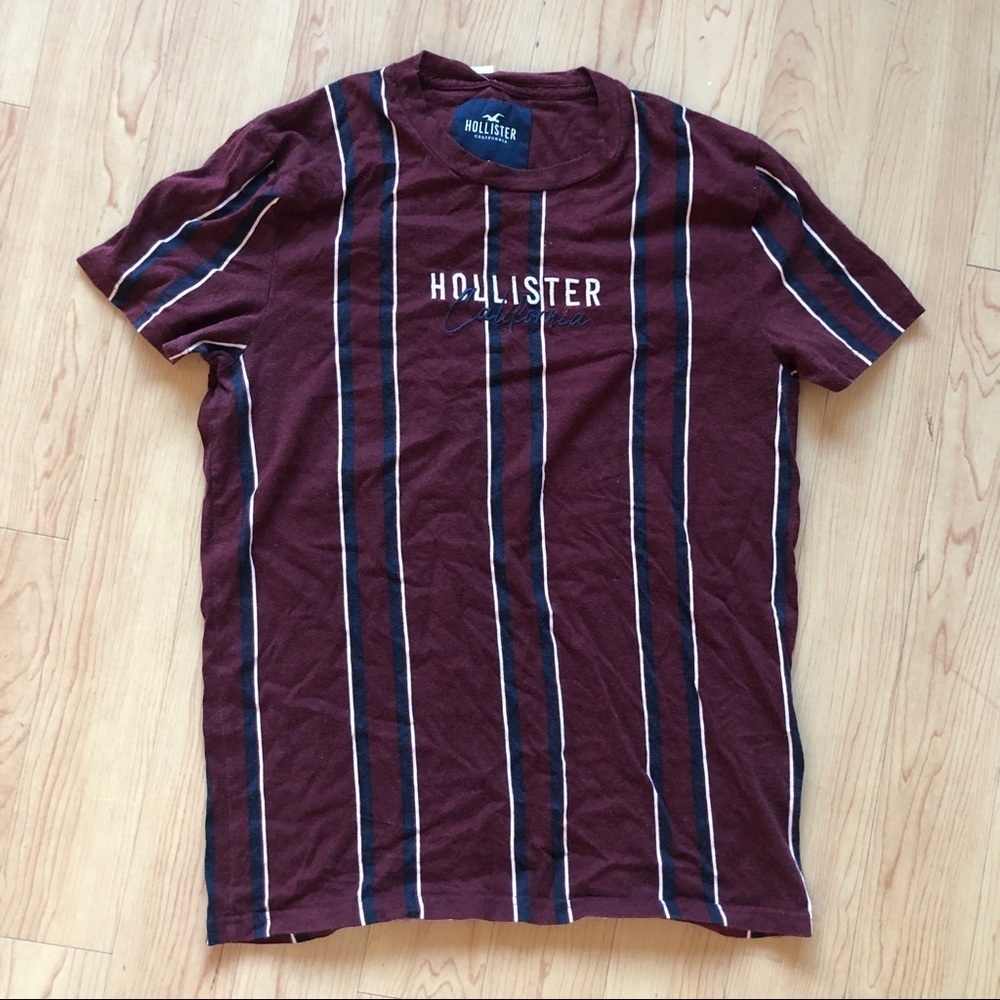 Hollister CA embroidered striped tshirt
